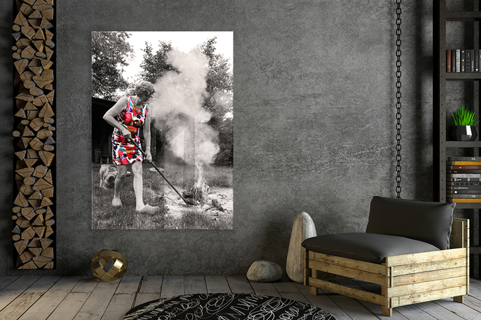 Grote plexiglas wanddecoratie woonkamer